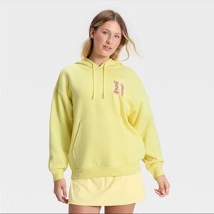 JoyLab Women’s Light Yellow Fleece Hooded Sweatshirt